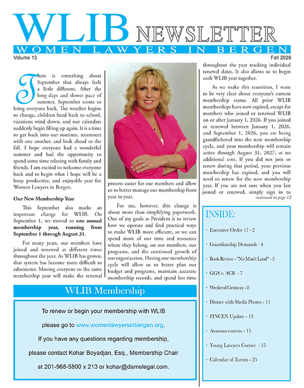 WLIB newsletter 2026 fall